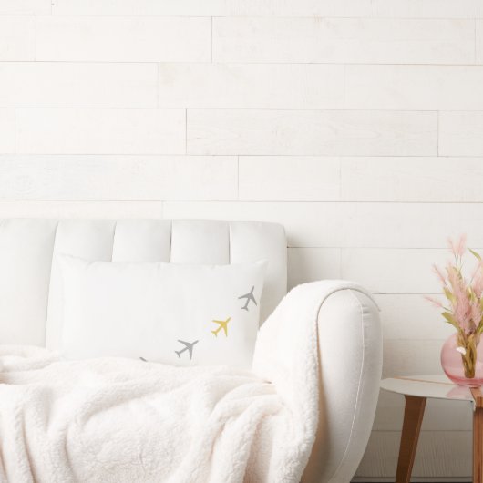 イエローグレイ飛行機航空機航空フライウェイズ ランバークッション (ソファ)