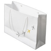 イエローグレイ飛行機航空機航空フライウェイズ ラージペーパーバッグ (正面アングル)