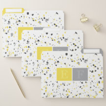 イエローグレモダンイテラゾモノグラム