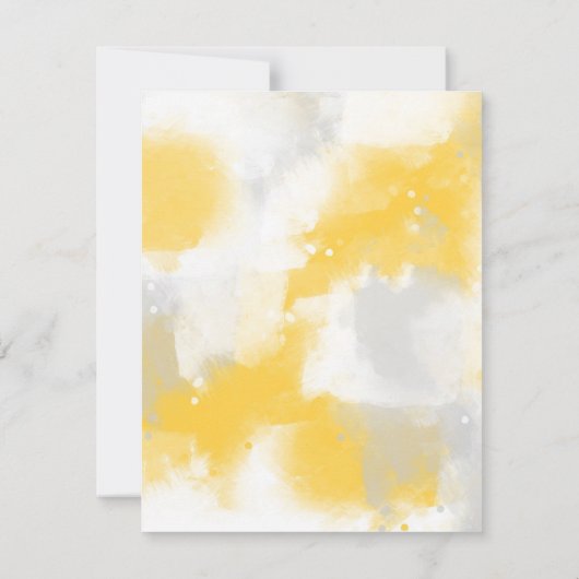イエローグレーとホワイトの抽象芸術ブラシストローク 招待状 (裏面)