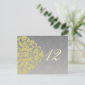 イエローグレーのテーブル番号はがき ポストカード (スタンド正面)