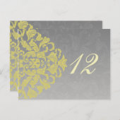 イエローグレーのテーブル番号はがき ポストカード (正面/裏面)
