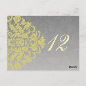 イエローグレーのテーブル番号はがき ポストカード (裏面)