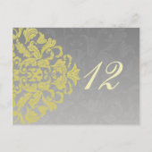 イエローグレーのテーブル番号はがき ポストカード (正面)