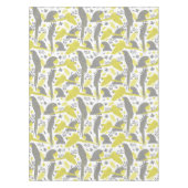 イエローグレーアラパロットスケッチトロピカルパターン テーブルクロス (正面)