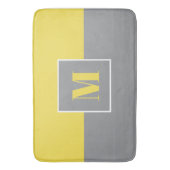 イエローグレーイニシャルモノグラム バスマット (正面縦)