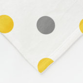 イエローグレーウォーターのカラー水玉模様 フリースブランケット (角)