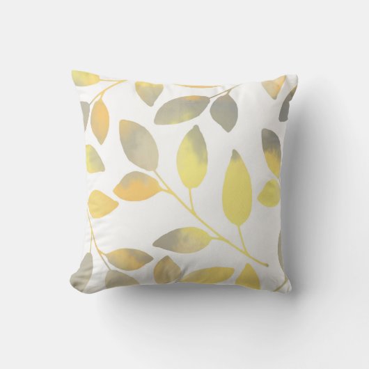イエローグレーウォーター色葉の クッション (正面)
