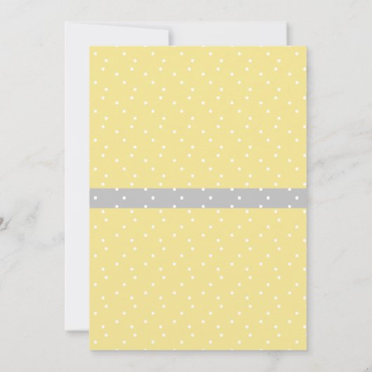 イエローグレーエレファントオーベビーシャワー 招待状 (裏面)