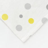 イエローグレーエレファント水玉模様ベビー統計子供部屋 フリースブランケット (角)