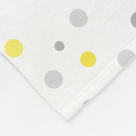 イエローグレーエレファント水玉模様ベビー統計子供部屋 フリースブランケット (角)