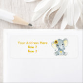 イエローグレーガールエレファント住所 シール (インサイチュ)