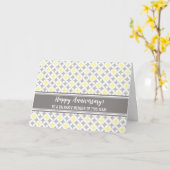 イエローグレーサークル従業員の記念日 カード (黄色い花)