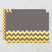 イエローグレーシェブロンカスタムベビーシャワー招待状 招待状 (正面/裏面)