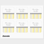 イエローグレーシェブロンサンキュー結婚式の引き出物ラベル スクエアシール (シート)