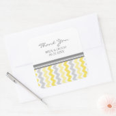 イエローグレーシェブロンサンキュー結婚式の引き出物ラベル スクエアシール (封筒)