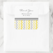 イエローグレーシェブロンサンキュー結婚式の引き出物ラベル スクエアシール (バッグ)