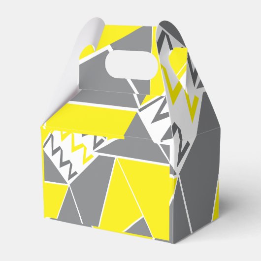 イエローグレーシェブロンストライプ幾何学模様 フェイバーボックス (裏面サイド)