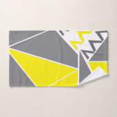 イエローグレーシェブロンストライプ幾何学的 バスタオルセット (ハンドタオル)