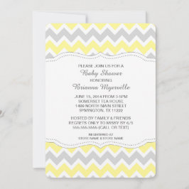イエローグレーシェブロンベビーシャワー招待状モダン 招待状