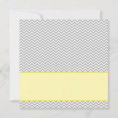 イエローグレーシェブロン少女の写真の誕生のお知らせ 案内状 (裏面)