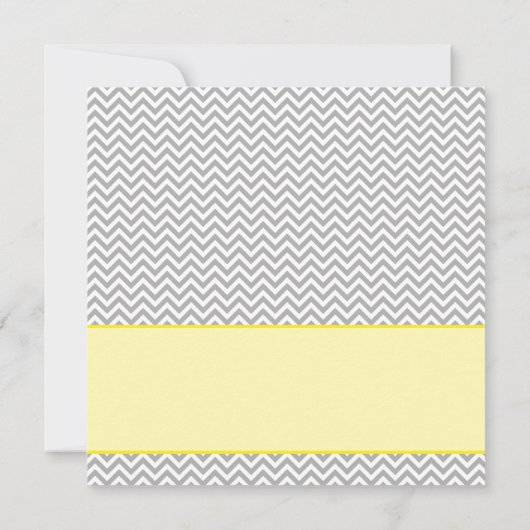 イエローグレーシェブロン少女の写真の誕生のお知らせ 案内状 (裏面)