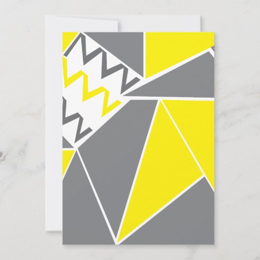 イエローグレーシェブロン幾何学誕生日パーティー 招待状 (裏面)