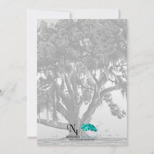 イエローグレーシルバーモッシー結婚オーク 招待状 (裏面)