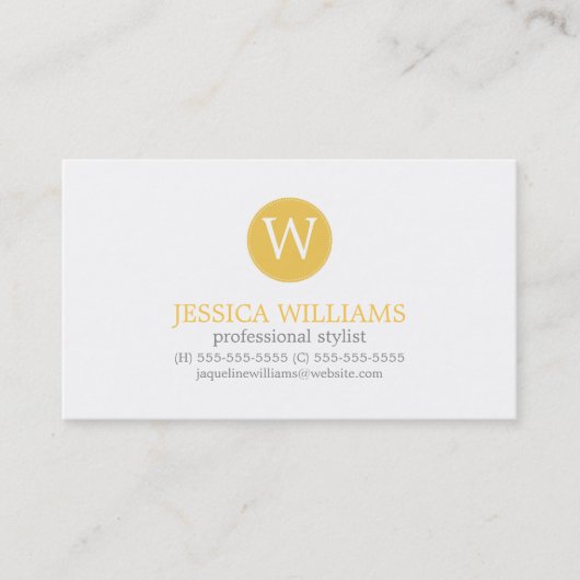 イエローグレージグザグイカットパターン 名刺 (正面)