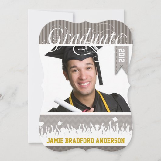 イエローグレージグザグシニア写真クラス 案内状 (正面)