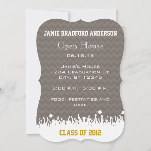 イエローグレージグザグシニア写真クラス 案内状 (裏面)