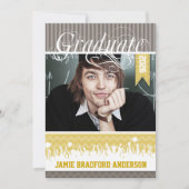 イエローグレージグザグシニア写真クラス 案内状 (正面)