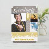 イエローグレージグザグシニア3写真クラス 案内状 (スタンド正面)