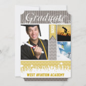 イエローグレージグザグシニア3写真クラス 案内状 (正面)