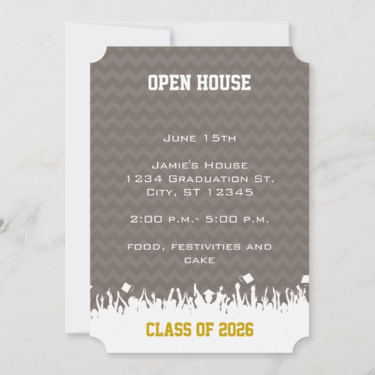 イエローグレージグザグシニア3写真クラス 案内状 (裏面)