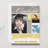 イエローグレージグザグシニア3写真クラス 案内状 (正面)