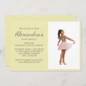 イエローグレースクリプトダンスリサイタルフォト招待状 招待状 (正面/裏面)