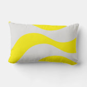 イエローグレーストライプ抽象芸術型モダン枕 ランバークッション (裏面)