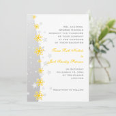 イエローグレースノーフレーク結婚式招待状 招待状 (スタンド正面)