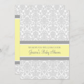 イエローグレーダマスクカスタムベビーシャワー招待状 招待状 (正面/裏面)