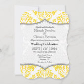 イエローグレーダマスクブラケットウェディング招待 招待状 (正面)