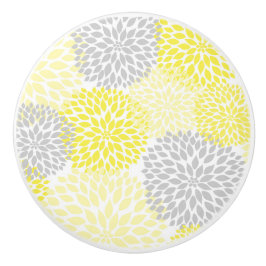 イエローグレーダリアフローラ花 セラミックノブ