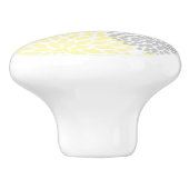 イエローグレーダリアフローラ花 セラミックノブ (側面)