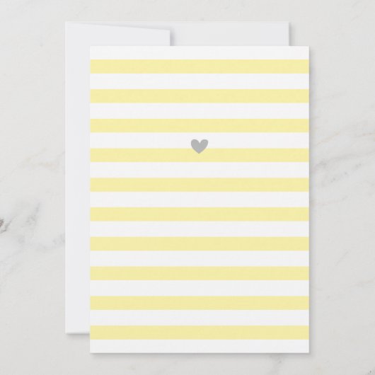 イエローグレーニュートラル水玉模様エレファントベビーシャワー 招待状 (裏面)