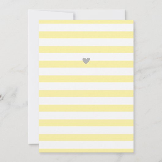 イエローグレーニュートラル水玉模様エレファントベビーシャワー 招待状 (裏面)