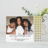 イエローグレーハートメリークリスマスフォトカード (スタンド正面)