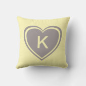 イエローグレーハートモノグラムバレンタインデー クッション (裏面)