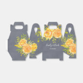 イエローグレーバラ牡丹結婚式の引き出物ボックス フェイバーボックス (折り畳みなし)