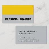 イエローグレーパーソナルトレーナーフィットネススポーツ 名刺 (正面/裏面)