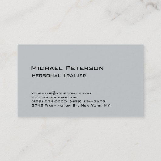 イエローグレーパーソナルトレーナーフィットネススポーツ 名刺 (裏面)